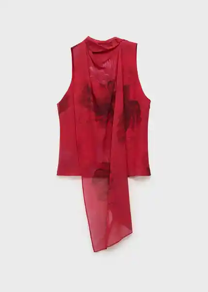 Blusa Amapola Rojo Talla M Mujer Mango
