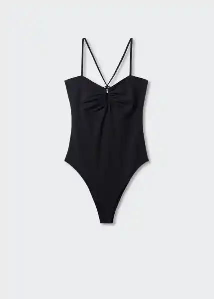 Body Mica Negro Talla L Mujer Mango