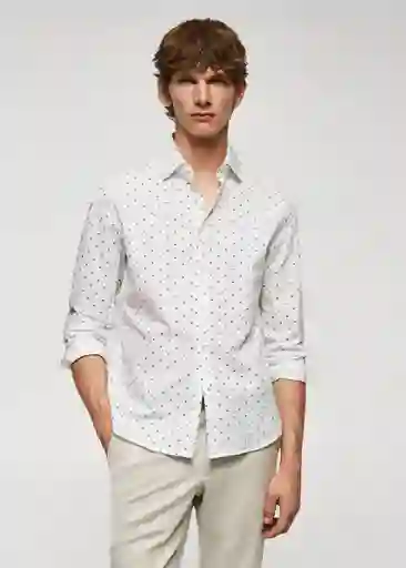 Camisa Arlis Blanco Talla L Hombre Mango