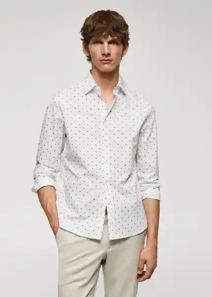 Camisa Arlis Blanco Talla L Hombre Mango