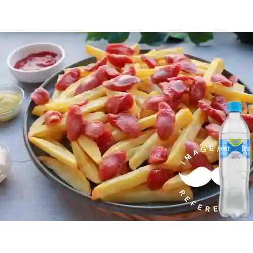 Combo Salchipapa + Brisa Sin Gas 600ML