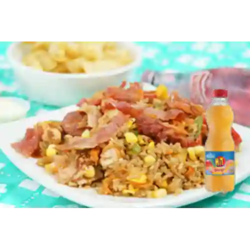 Combo arroz cuatro carnes + hit 500 ml