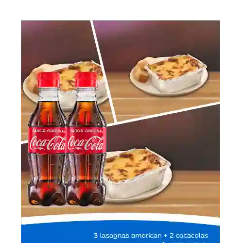 Combo Triple Lasagnas Mas Cocacola