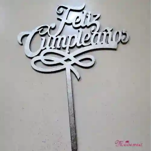 Topper MDF Feliz Cumpleaños