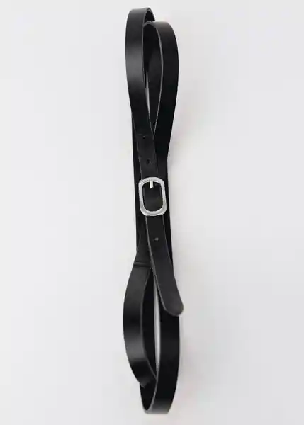 Cinturón Twice Negro Talla M Mujer Mango