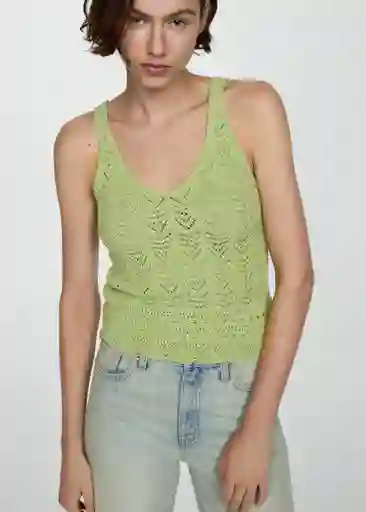 Top Sito Verde Talla M Mujer Mango