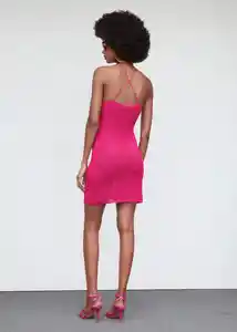 Vestido Lemon Fucsia Talla M Mujer Mango