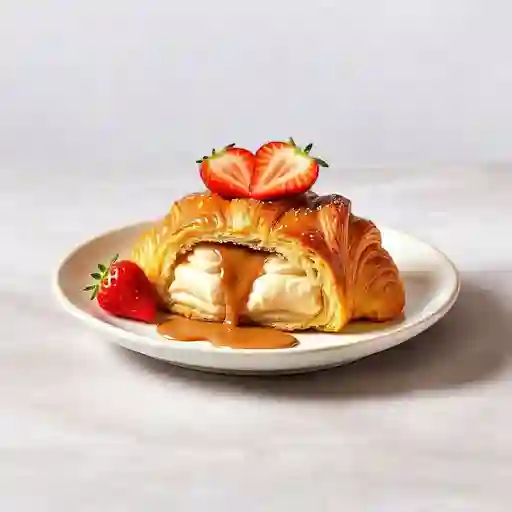Croissant De Crema De Avellanas Y Fresas