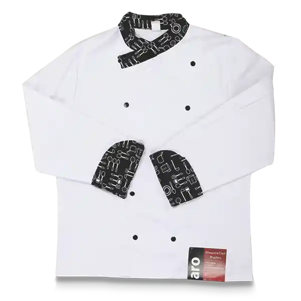 Aro Chef Chaqueta En Tela Gabardina Con Broches Talla L