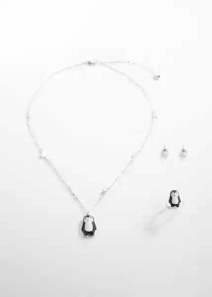 Pack Collar Pingu Plata Talla 99 Niñas Mango