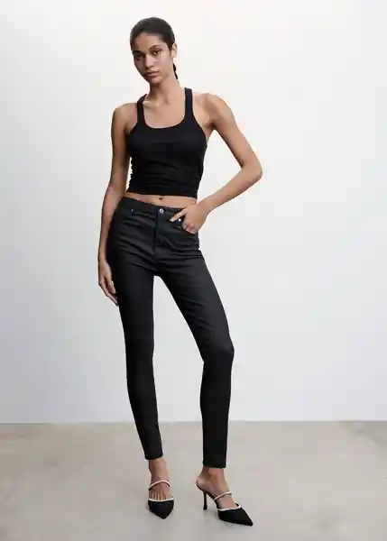 Pantalón Jean Anne Negro Talla 46 Mujer Mango