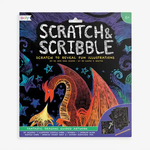 Ooly Kit de Arte Scratch Dragons