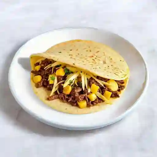 Arepa rellena de carne