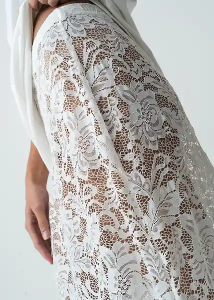 Falda Blondi Mujer Crudo Marfil Claro Talla M 442G386 Naf Naf
