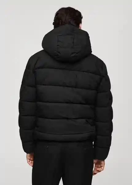 Abrigo Anorak Turin Negro Talla L Hombre Mango