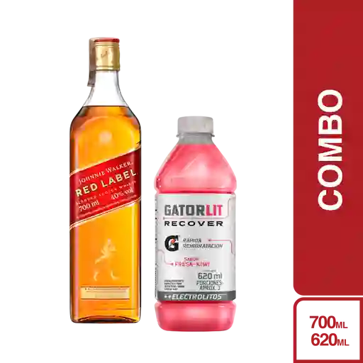Combo Johnnie Walker Red Label +Hidratante Gatorlit Fresa Kiwi