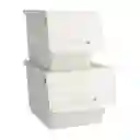 Caja Plástica Apilable 34 Litros Blanco Diseño 0001
