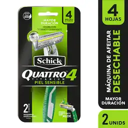 Schick Maquina de Afeitar Quattro Titanium Piel Sensible