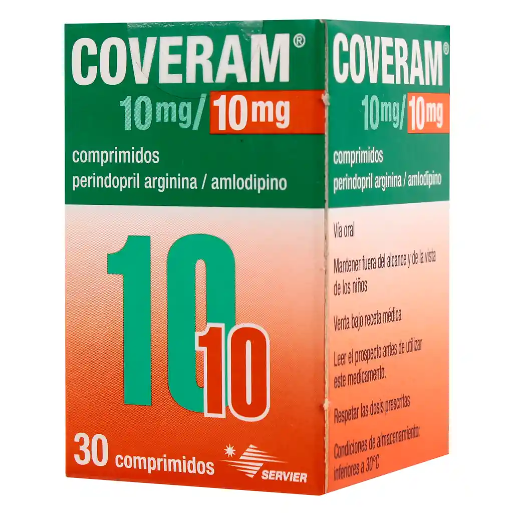 Coveram  Servierantihipertensivo Perindopril Arginina (10 Mg)/ Amlodipino (10 Mg)
