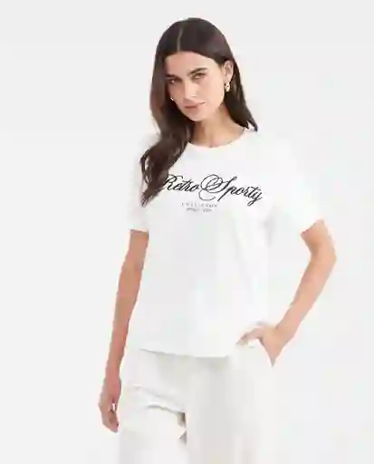 Camiseta Retro Sporty Graphic Tee Crudo Pristino T M Chevignon
