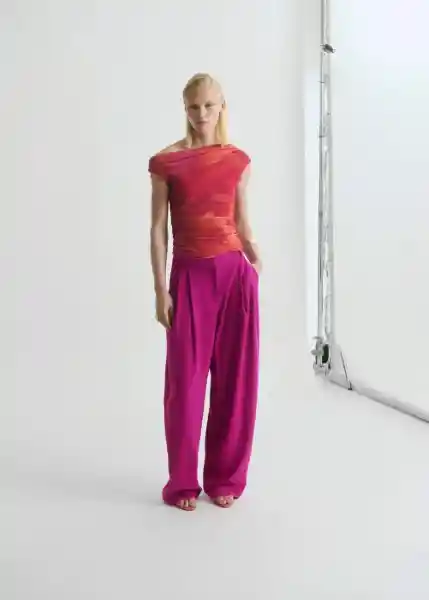 Top Mira Fucsia Talla M Mujer Mango