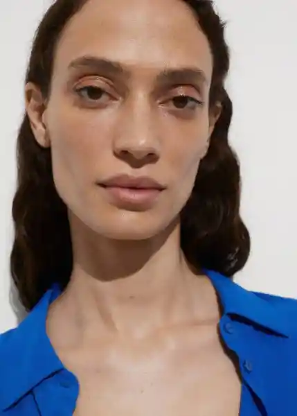 Camisa Moss Azul Talla XL Mujer Mango