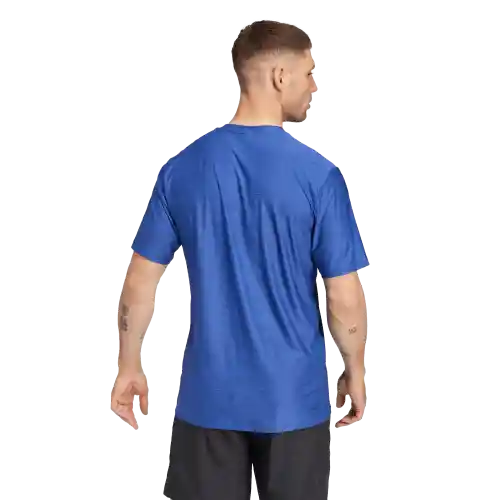Adidas Camiseta Stretch Manga Corta Hombre Azul T L