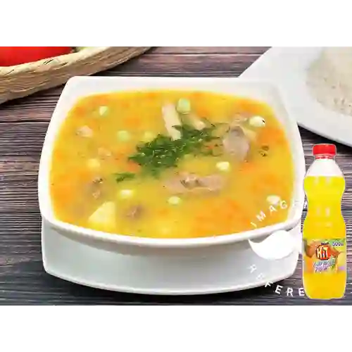 Combo Media Sopa de Menudencia +Hit Naranja Piña 500ml