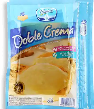 Alpina Queso Doble Crema 15 Tajadas Paquete