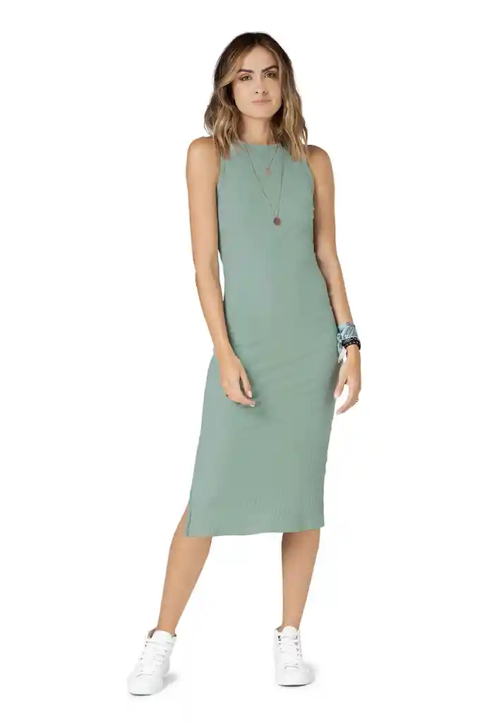 Vestido Largo Mujer Verde Oliva Rutta 89419