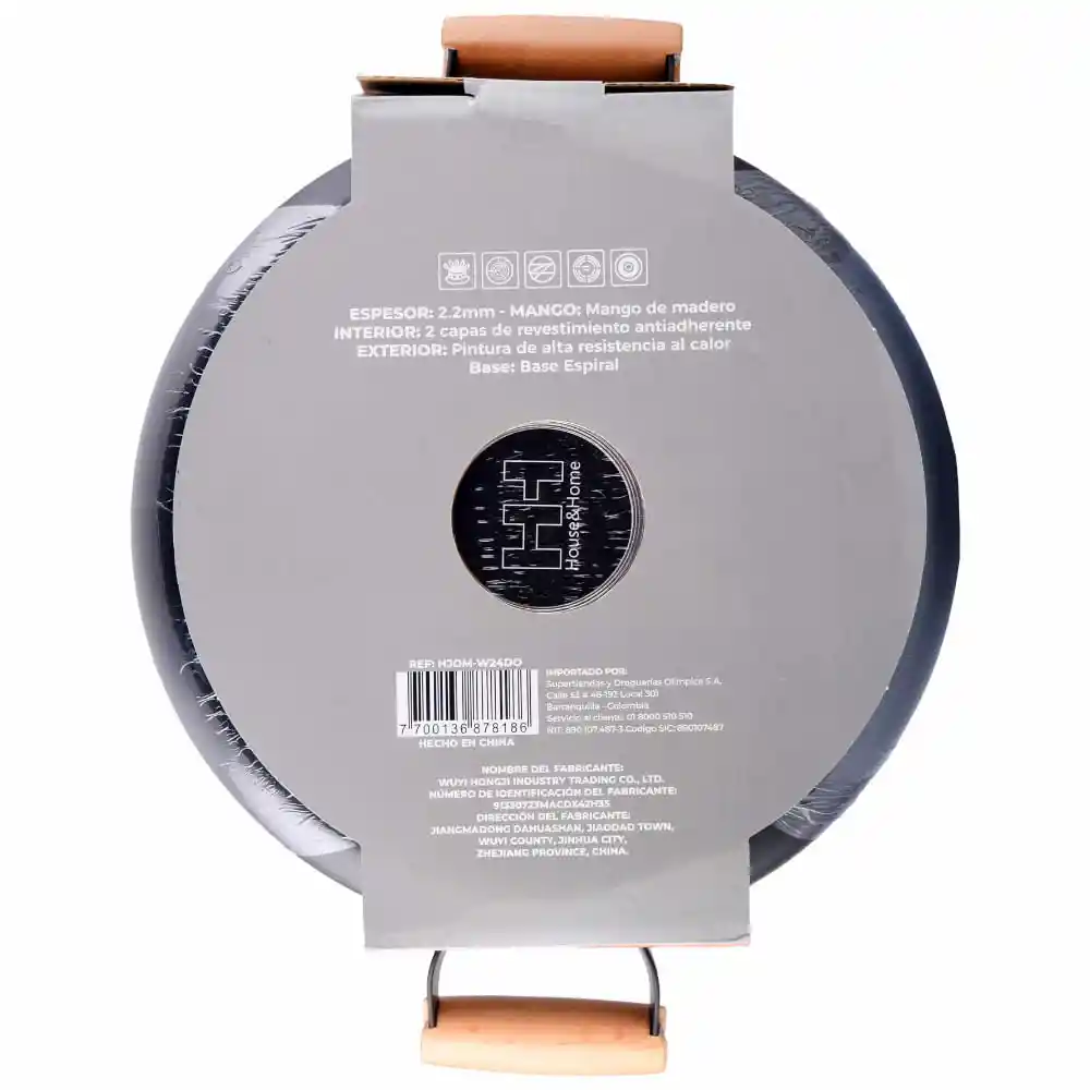 Olla H&h Antiadherente Tv Mango Madera W24do