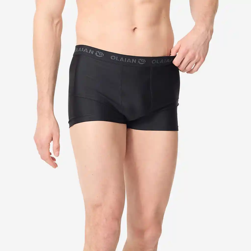 Pantaloneta Playera de Baño Interior Licrada Para Hombre Olaian Boxer Eco Negro