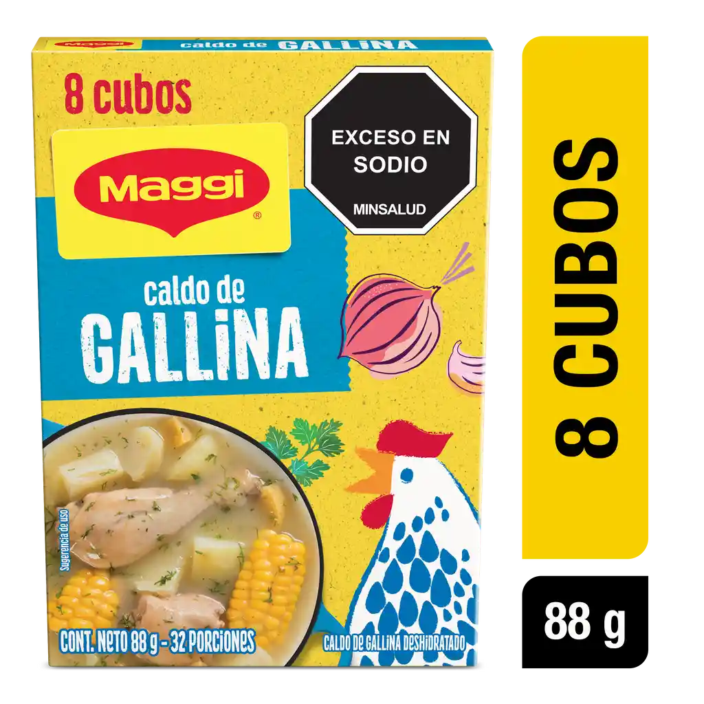 Caldo de Gallina MAGGI x 8 cubos x 88g