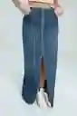 Falda Denim Midi Cierre