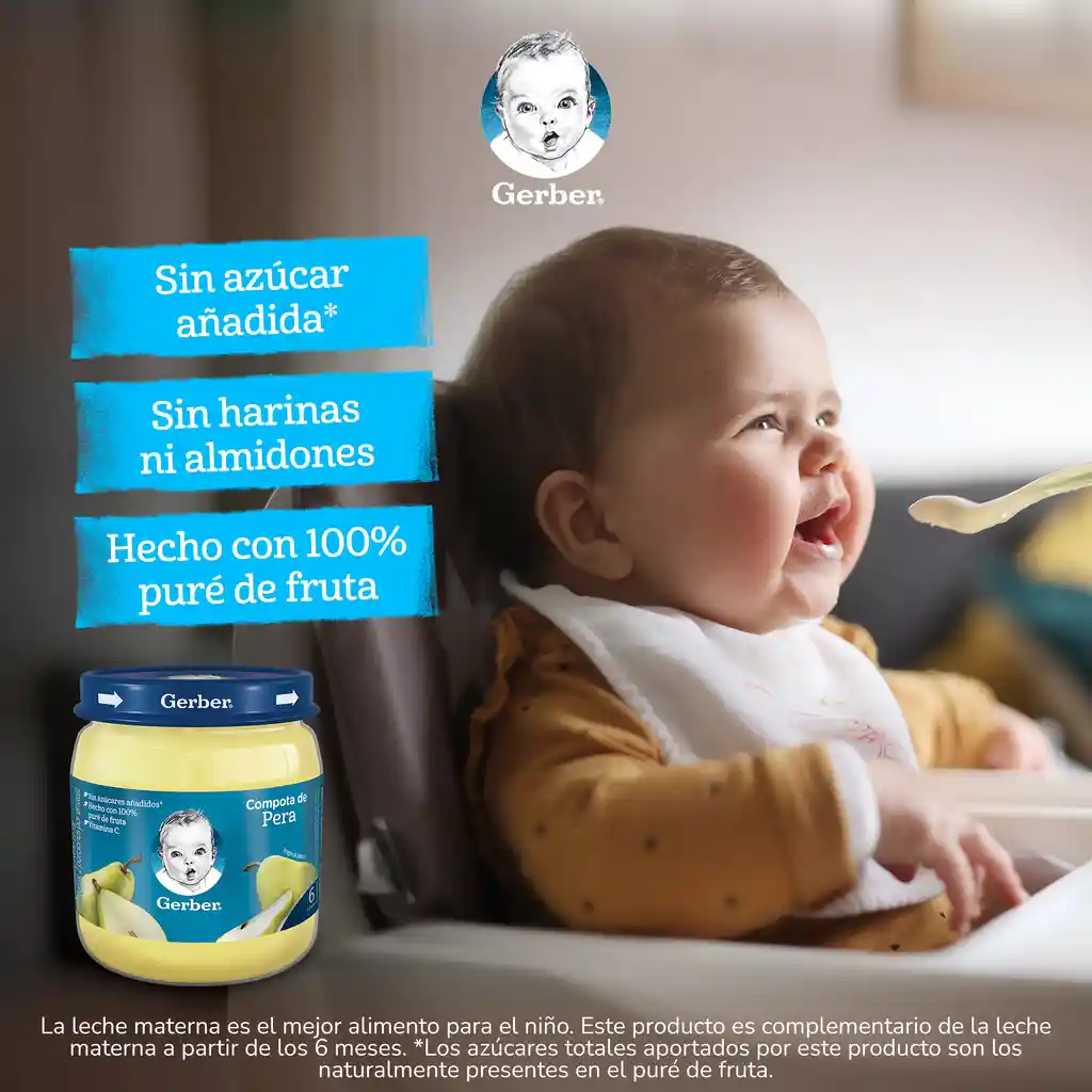 Compota GERBER de pera x 113g