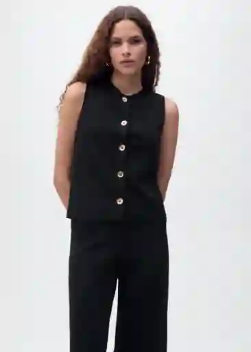 Chaleco Yolando Negro Talla L Mujer Mango