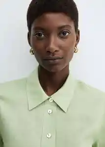 Camisa Mia-W Verde Pastel Talla XS Mujer Mango