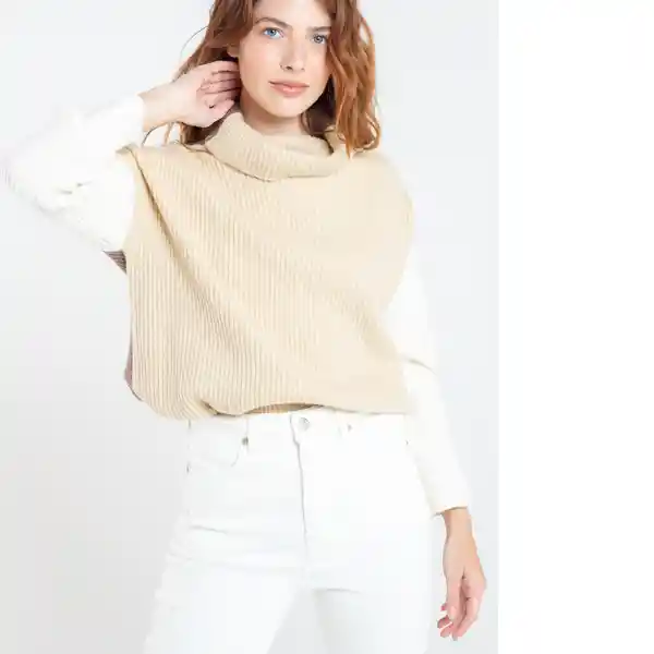  Saco Tejido Nora Mujer Beige Pretenido Talla M Naf-Naf 