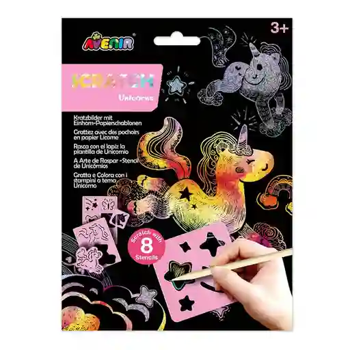 Scratch Raspar Con Plantillas de Unicornios