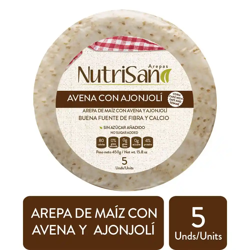 Nutrisano Arepa De Ajonjolí Y Avena X5