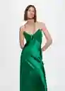 Vestido Lost Verde Talla M Mujer Mango