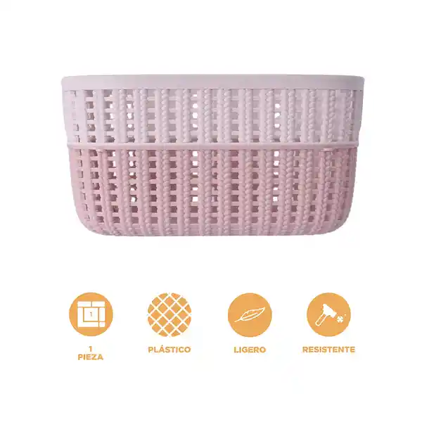 Organizador Plástico de Cesta Rosa Miniso