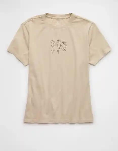 Camiseta Mujer Beige Talla: MEDIUM 9929106 American Eagle