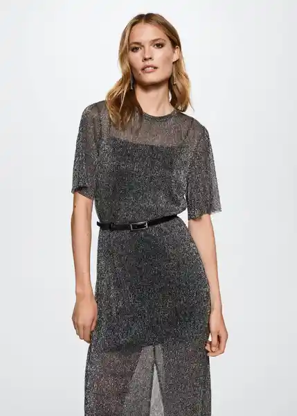 Vestido Xcarlis Gris Talla M Mujer Mango