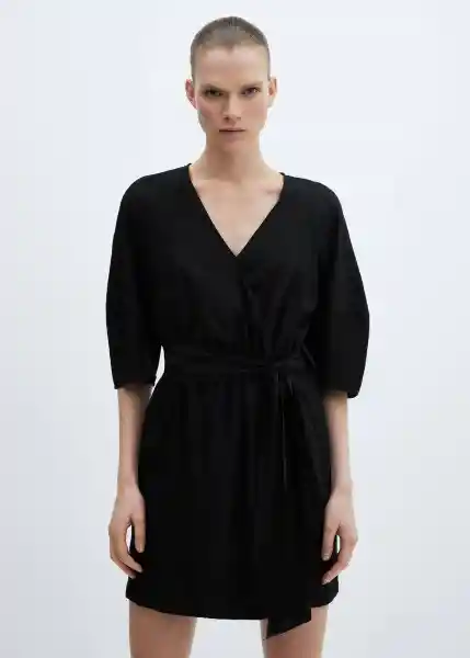 Vestido Wally Negro Talla 18 Mujer Mango