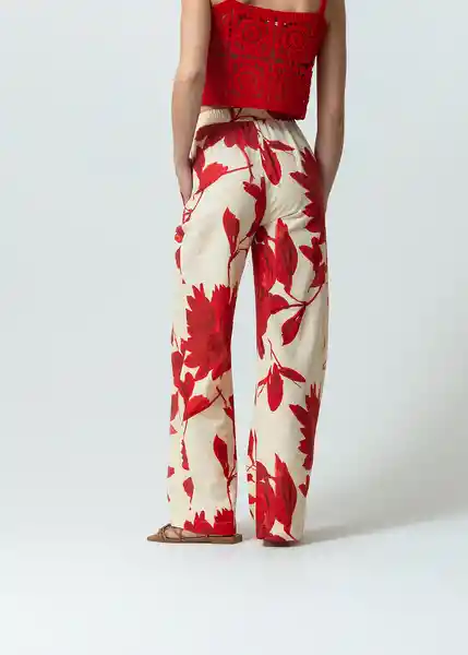 Pantalón Pompeya Mujer Rojo Oscuro Talla S 532G327 Naf Naf