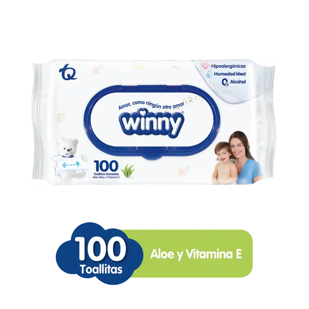 Toallitas Húmedas Winny con Aloe Vera y Vitamina E