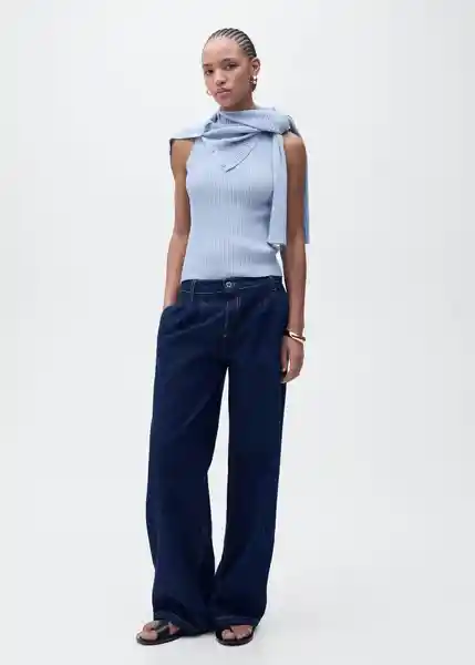 Top Bugambi Celeste Talla L Mujer Mango