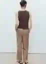 Pantalón Linen Topo Talla XS Mujer Mango