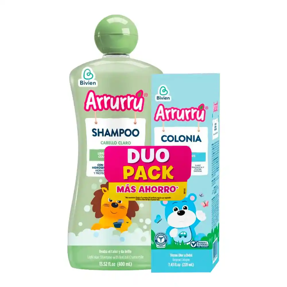 Shampoo Arrurrú Cabello Claro X400 Ml+colonia Azul